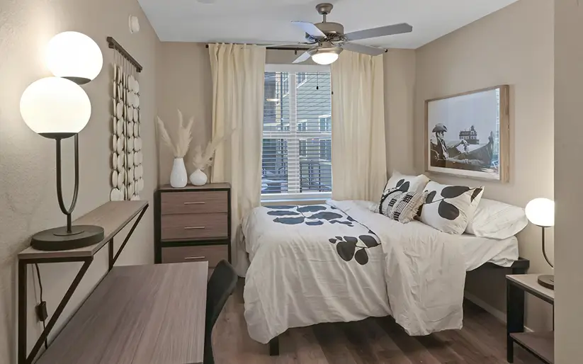 Furnished apartment bedroom