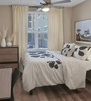 Furnished apartment bedroom