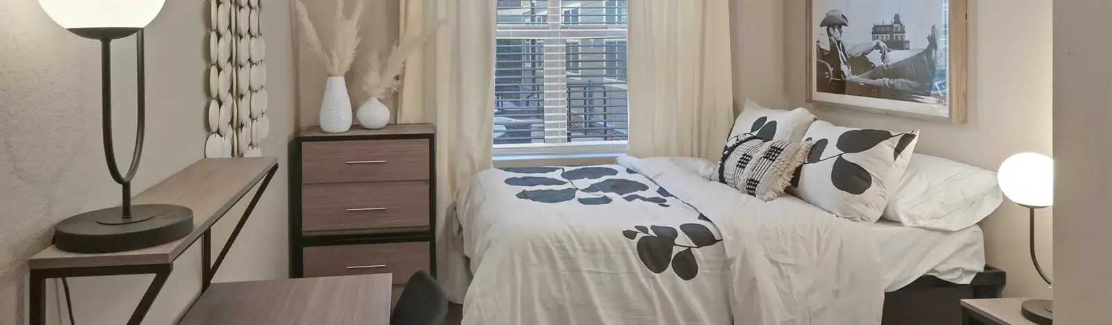 Furnished apartment bedroom