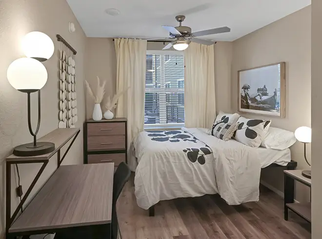 Furnished apartment bedroom