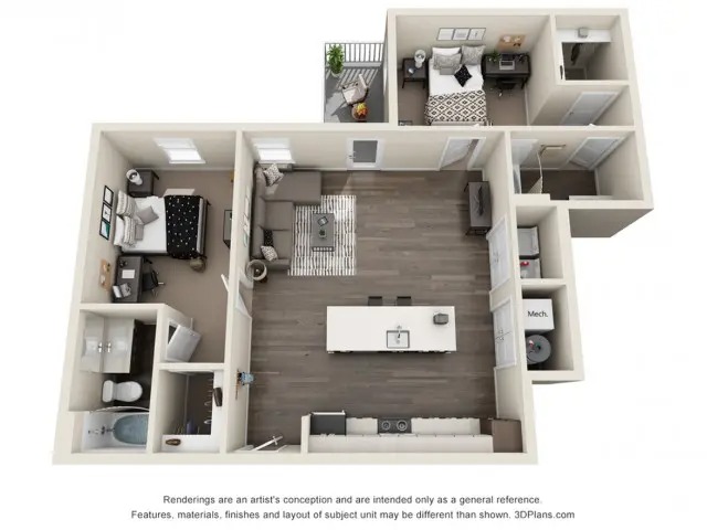 2x2 - Birch Floor plan
