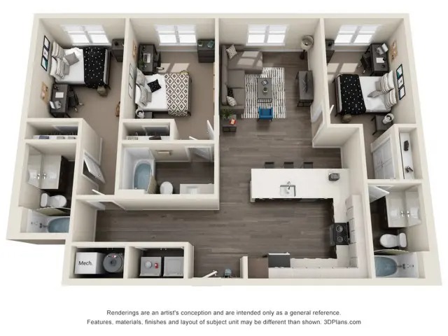 3x3 - Chestnut Floor plan