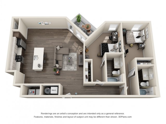 2x2 - Redbud Floor plan