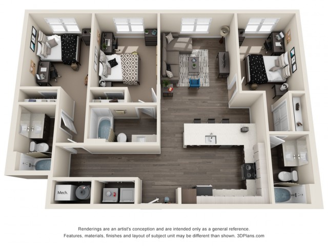 3x3 - Chestnut Floor plan