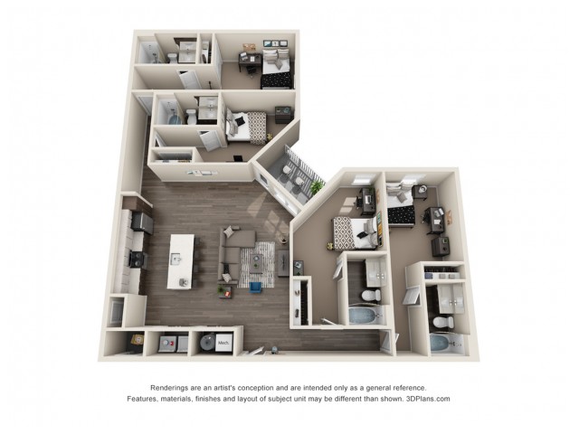 4x4 - Elm Floor plan