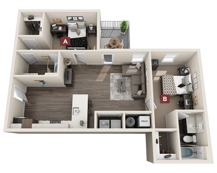 2x2 - Boxelder Floor plan
