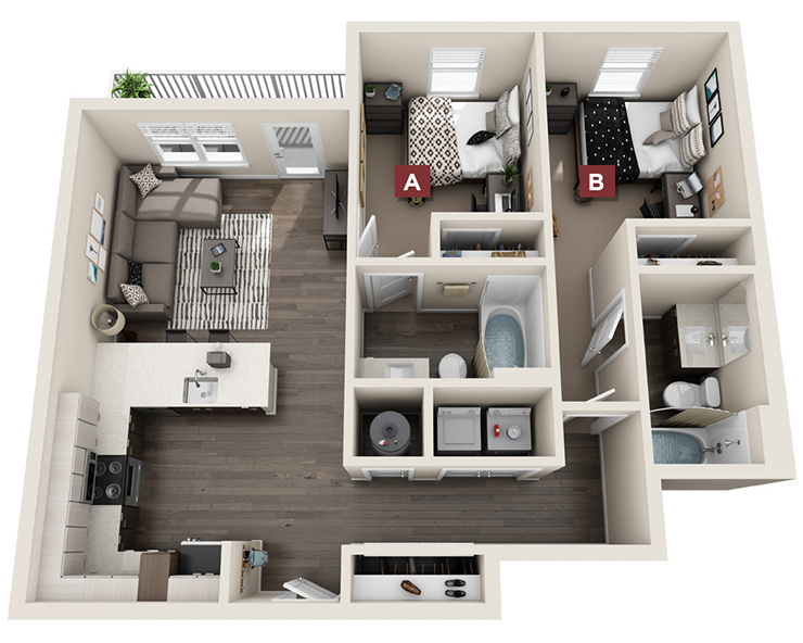 2x2 - Buckeye Floor plan