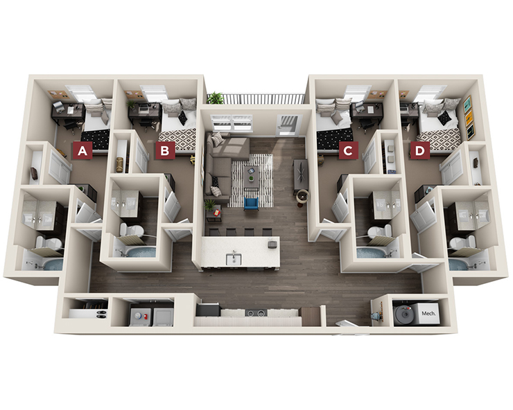 4x4 - Dogwood Floor plan