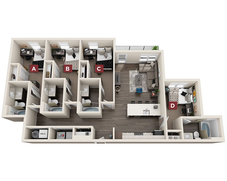 4x4 - Douglas Floor plan