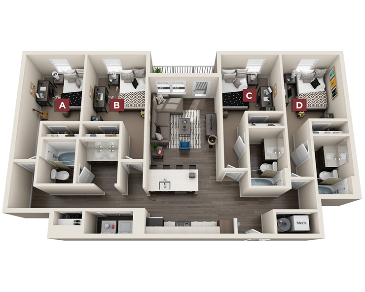 4x3 - Dudley Floor plan