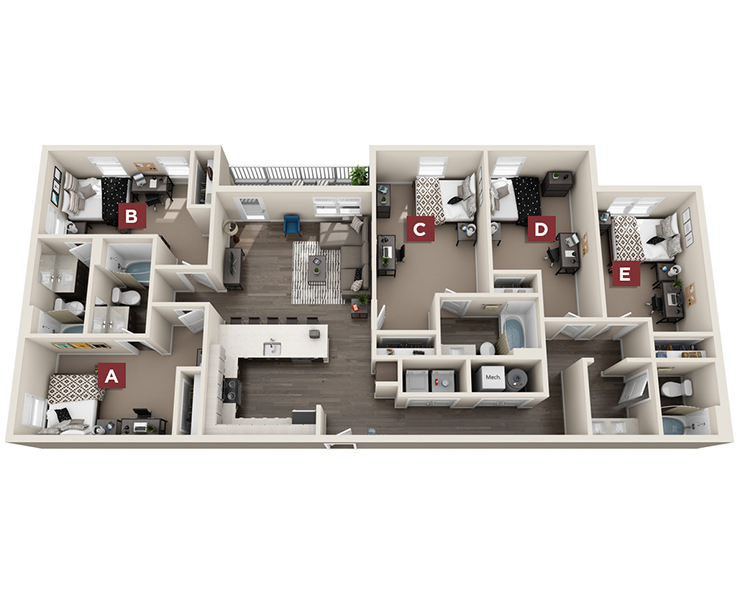 5x4 - Hickory Floor plan
